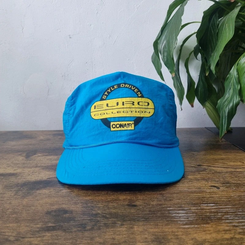Vintage American Trucker Hat Snapback cap one size adjustable Conair blue