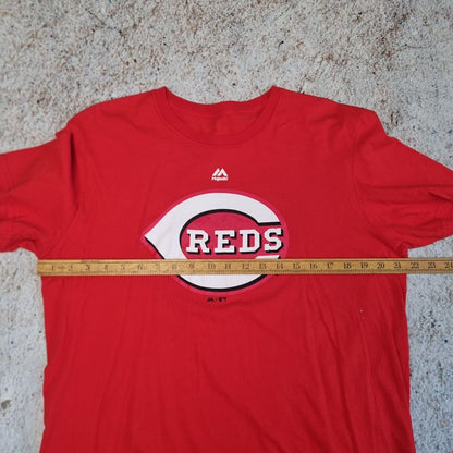 Majestic T-SHIRT CINCINNATI REDS TOP TEE MLB BASEBALL USA - Red - Size M