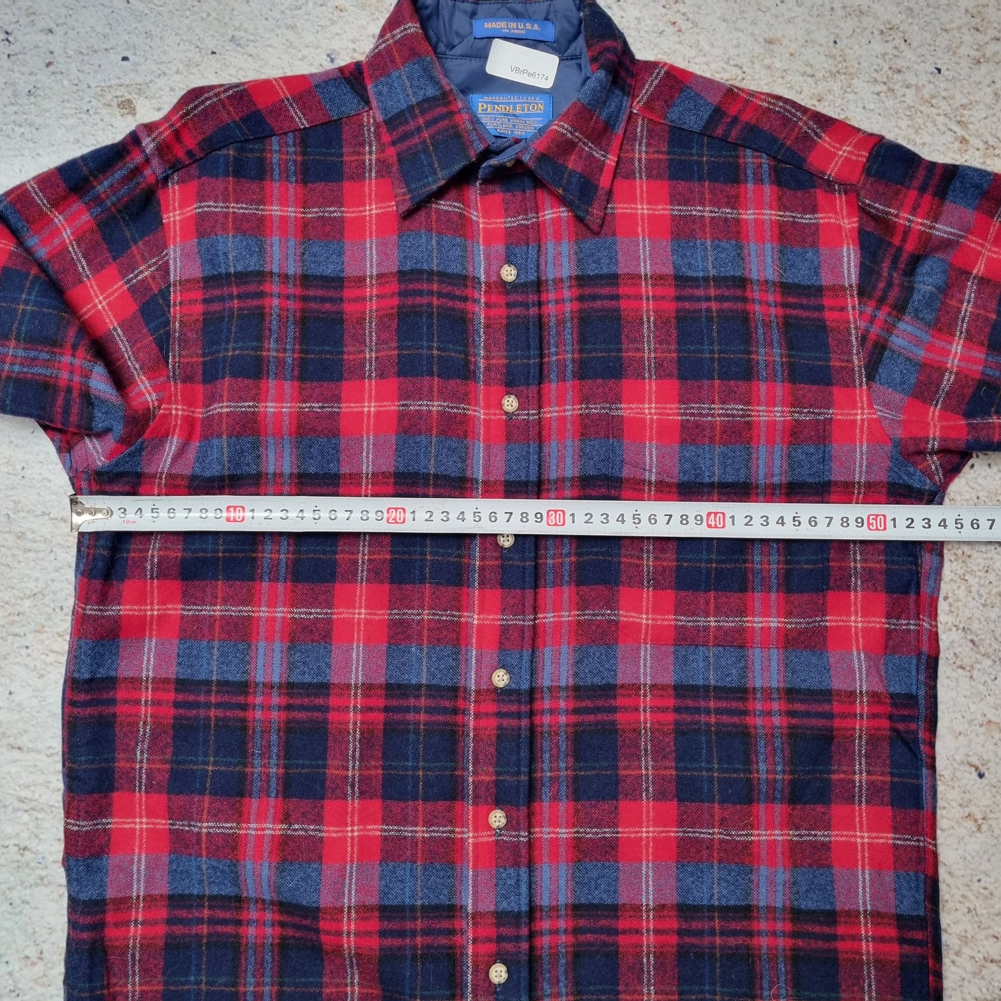 Pendleton Shirt Mens Checkered Wool Long Sleeve Flannel Button Up - Red Size S