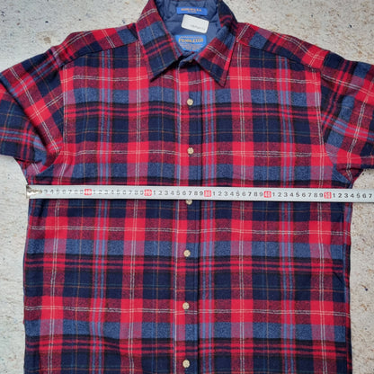 Pendleton Shirt Mens Checkered Wool Long Sleeve Flannel Button Up - Red Size S