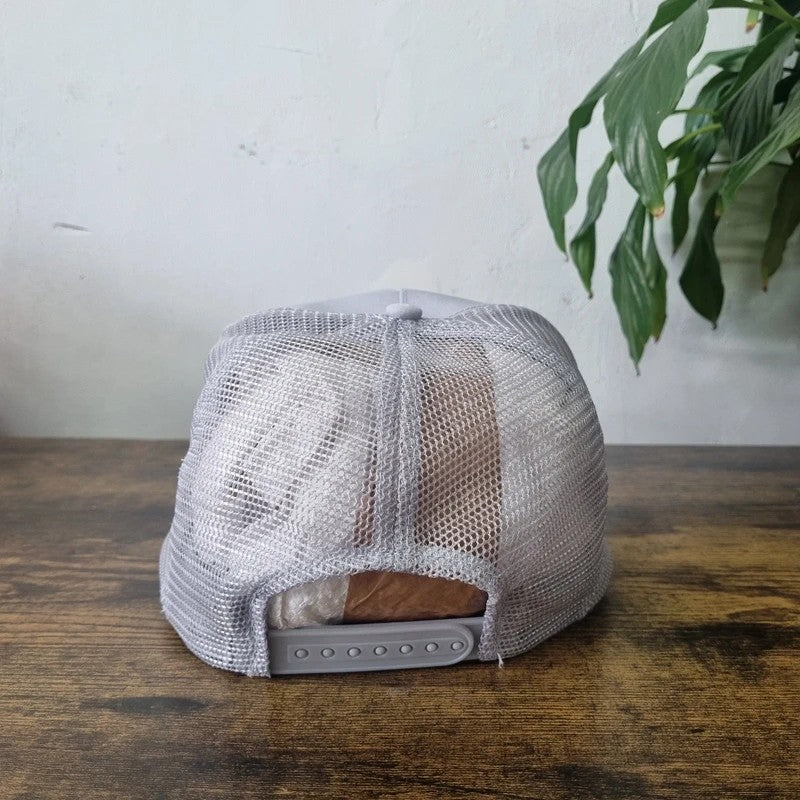 Vintage American Trucker Hat Snapback cap one size adjustable grey paquette farms farming