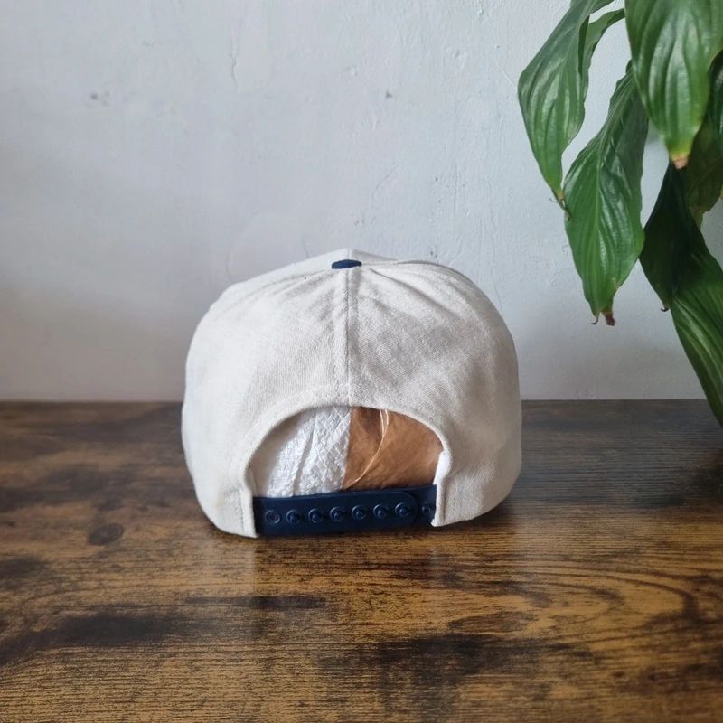 Vintage American baseball Hat Snapback cap one size adjustable cream navy Zupac law