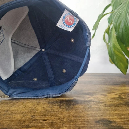 Vintage American Trucker Hat Snapback cap one size adjustable blue grey Jobe
