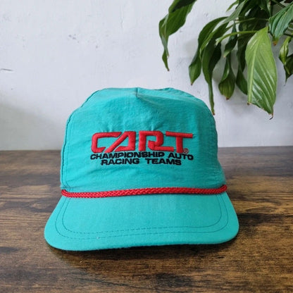 Vintage American Trucker Hat Snapback cap one size adjustable green cart racing team