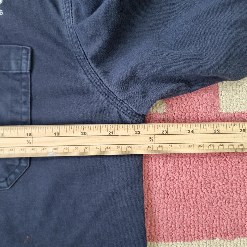 Carhartt FR Boxy Fit Cropped Shirt long Sleeve Medium plain Blue Button Up Skater Y2K Surf