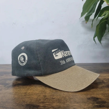 Vintage American Baseball Hat Snapback cap one size adjustable green beige Kenmode film