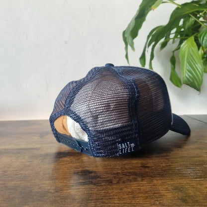 Salt life Baseball Hat Snapback cap one size adjustable navy white