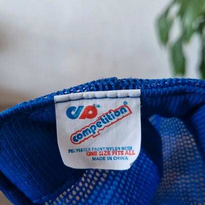 Vintage American Trucker Hat Snapback cap one size adjustable blue white whites auto supply