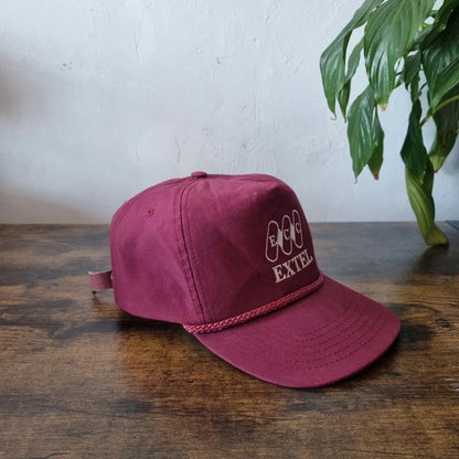 Vintage American Trucker Hat Snapback cap one size adjustable burgundy extel