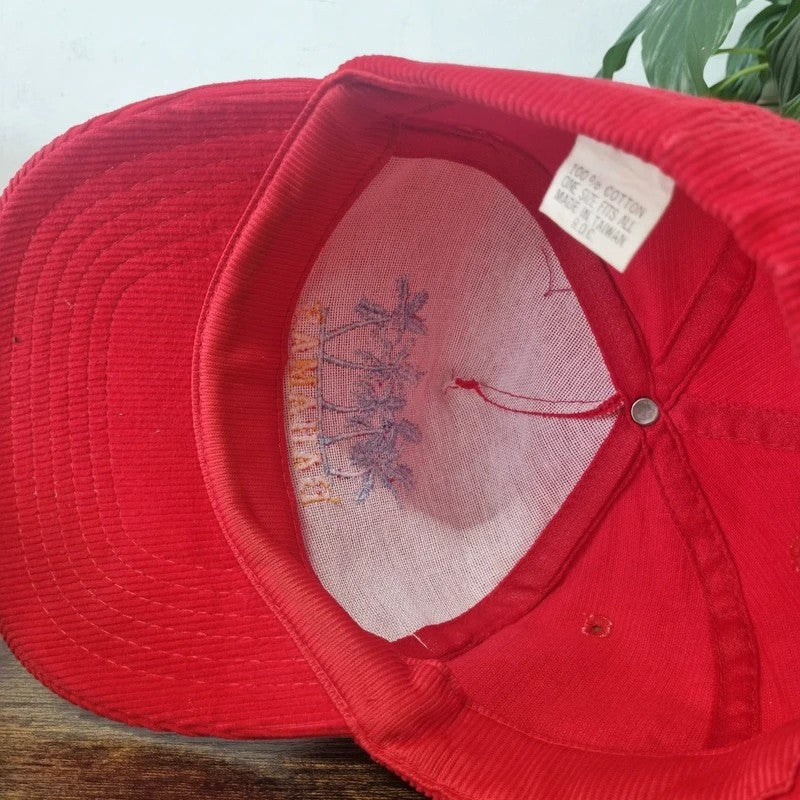 Vintage American Trucker Hat Snapback cap one size white red Bahamas