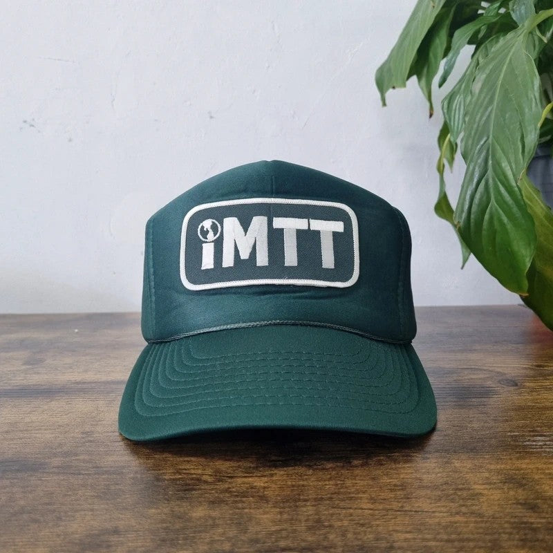 Vintage American Trucker Hat Snapback cap one size adjustable Green iMTT