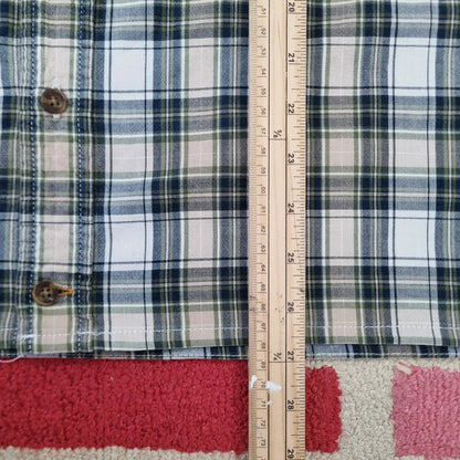 Vintage Carhartt Boxy Fit Cropped Shirt Short Sleeve XL check brown Button Up Skater Y2K Surf