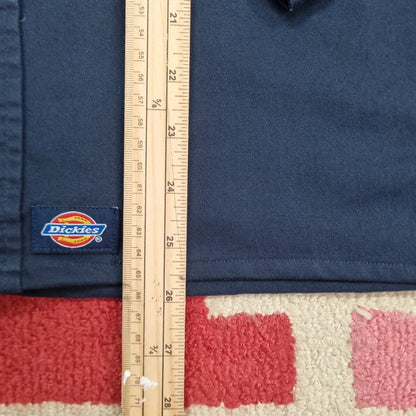 Vintage Dickies Boxy Fit Cropped Shirt long Sleeve Medium plain Blue Button Up Skater Y2K Surf