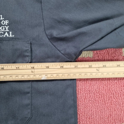 Vintage Dickies Boxy Fit Cropped Shirt Short Sleeve Small plain grey Button Up Skater Y2K Surf