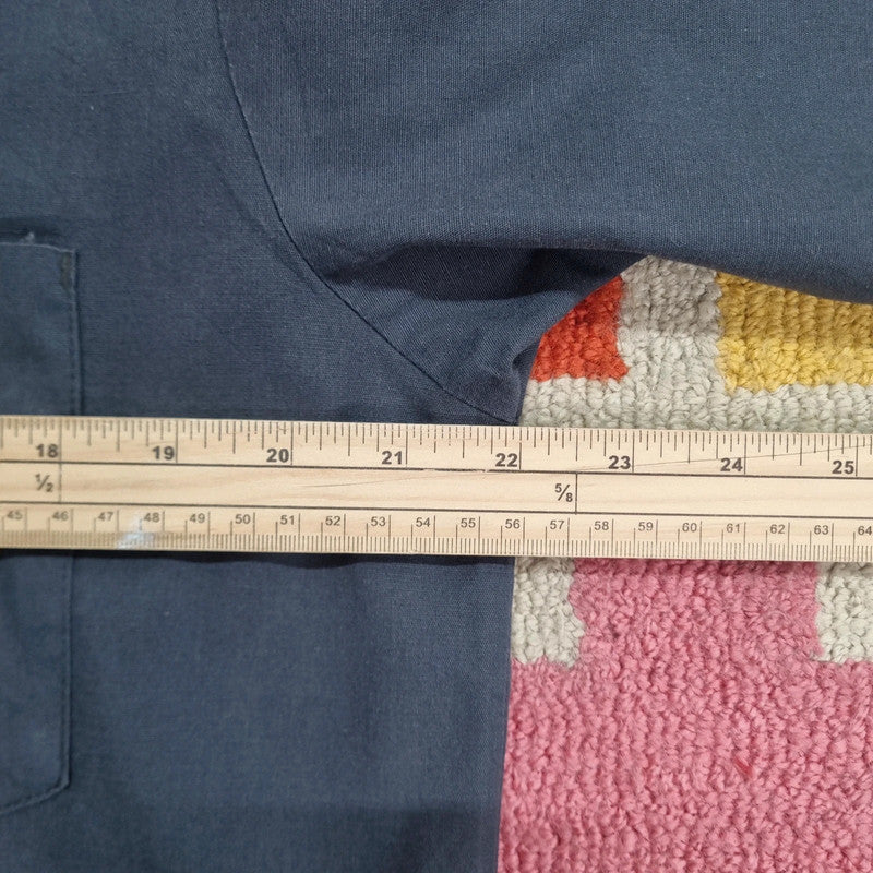 Vintage Dickies Boxy Fit Cropped Shirt long Sleeve Medium plain Grey Button Up Skater Y2K Surf