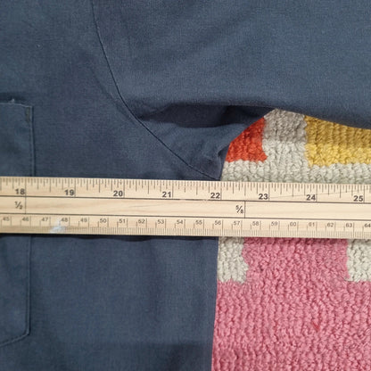 Vintage Dickies Boxy Fit Cropped Shirt long Sleeve Medium plain Grey Button Up Skater Y2K Surf