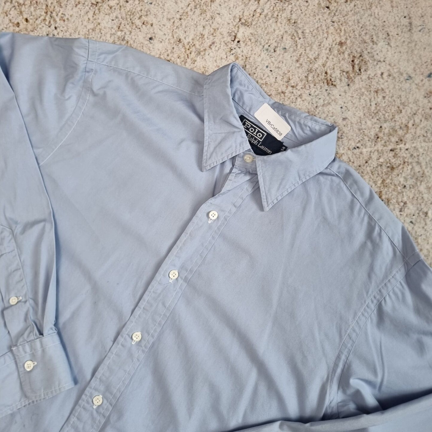 Polo Ralph Lauren CASUAL SHIRT MADE IN USA PLAIN 34 MEDIUM - Blue - Size 16.5