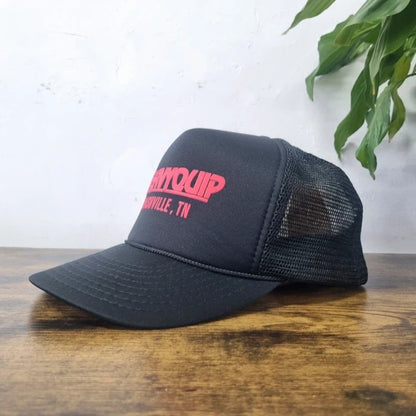 Vintage American Trucker Hat Snapback cap one size adjustable black heavyquip nashville