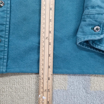 Vintage Carhartt Boxy Fit Cropped Shirt Heavyweight large long Sleeve large plain Green Button Up