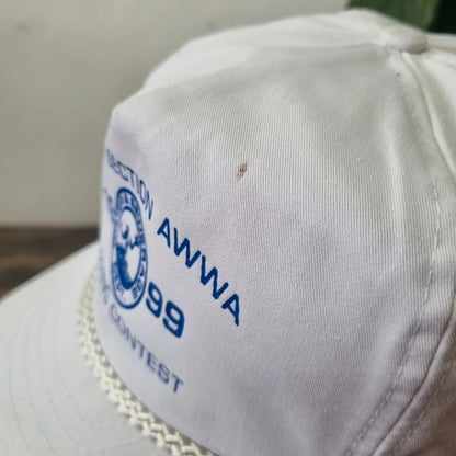Vintage American Trucker Hat Snapback cap one size adjustable white tapping contest 99