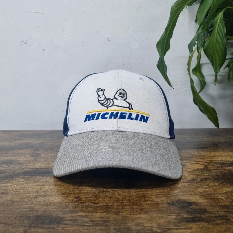 Vintage American Baseball Hat Snapback cap one size adjustable navy blue Michelin