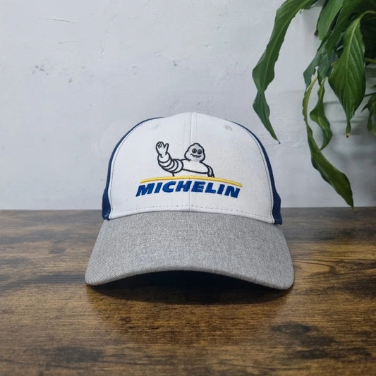 Vintage American Baseball Hat Snapback cap one size adjustable navy blue Michelin