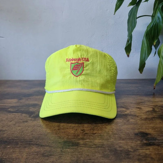 Vintage American Trucker Hat Snapback cap one size adjustable Edinburgh usaneon yellow