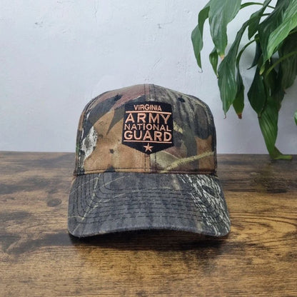 Vintage American Baseball Hat Snapback cap one size khaki brown mossy oak camo army of guard