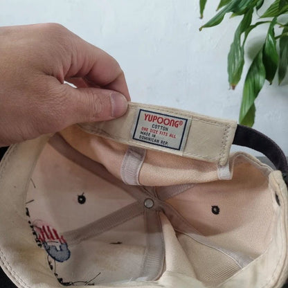 Vintage American baseball Hat Snapback cap one size adjustable community first bank beige brown