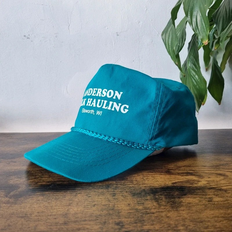 Vintage American Trucker Hat Snapback cap one size adjustable green milk Hauling