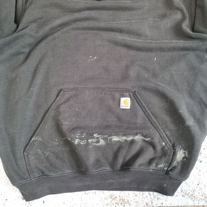 Carhartt Hoodie Mens Pull Over Workwear Spellout Sweatshirt Black, XXL