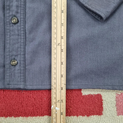 Carhartt FR Boxy Fit Cropped Shirt Long Sleeve Large plain Grey Button Up Skater Y2K Surf