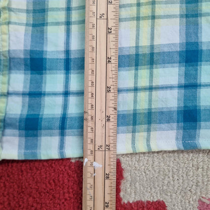 Vintage Columbia Boxy Fit Cropped Shirt Long Sleeve XL Check Blue Button Up Skater Y2K Surf