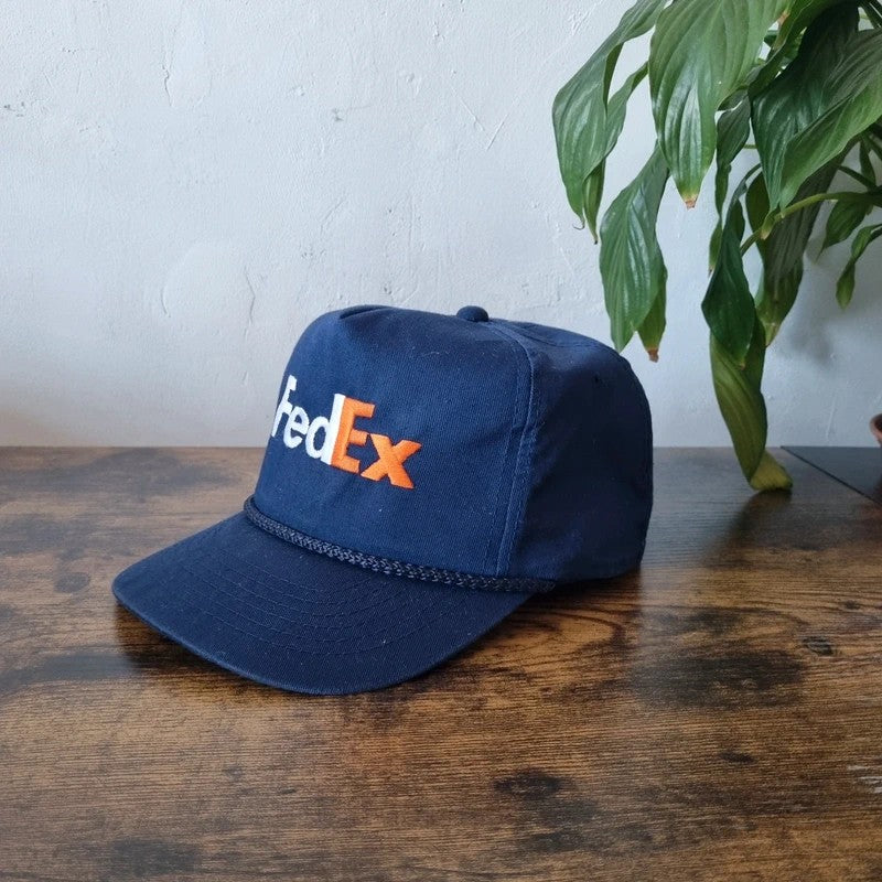 Vintage American Trucker Hat Snapback cap one size adjustable navy Fedex