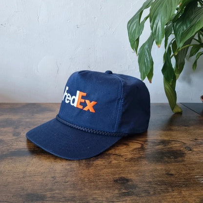 Vintage American Trucker Hat Snapback cap one size adjustable navy Fedex