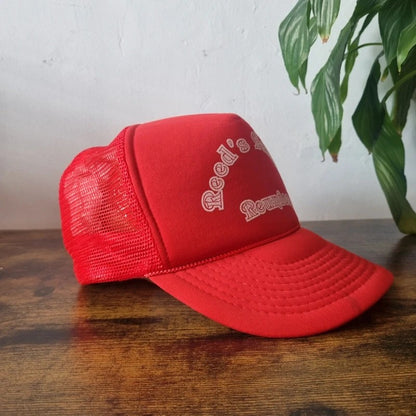 Vintage American Trucker Hat Snapback cap one size adjustable red reeds family reunion