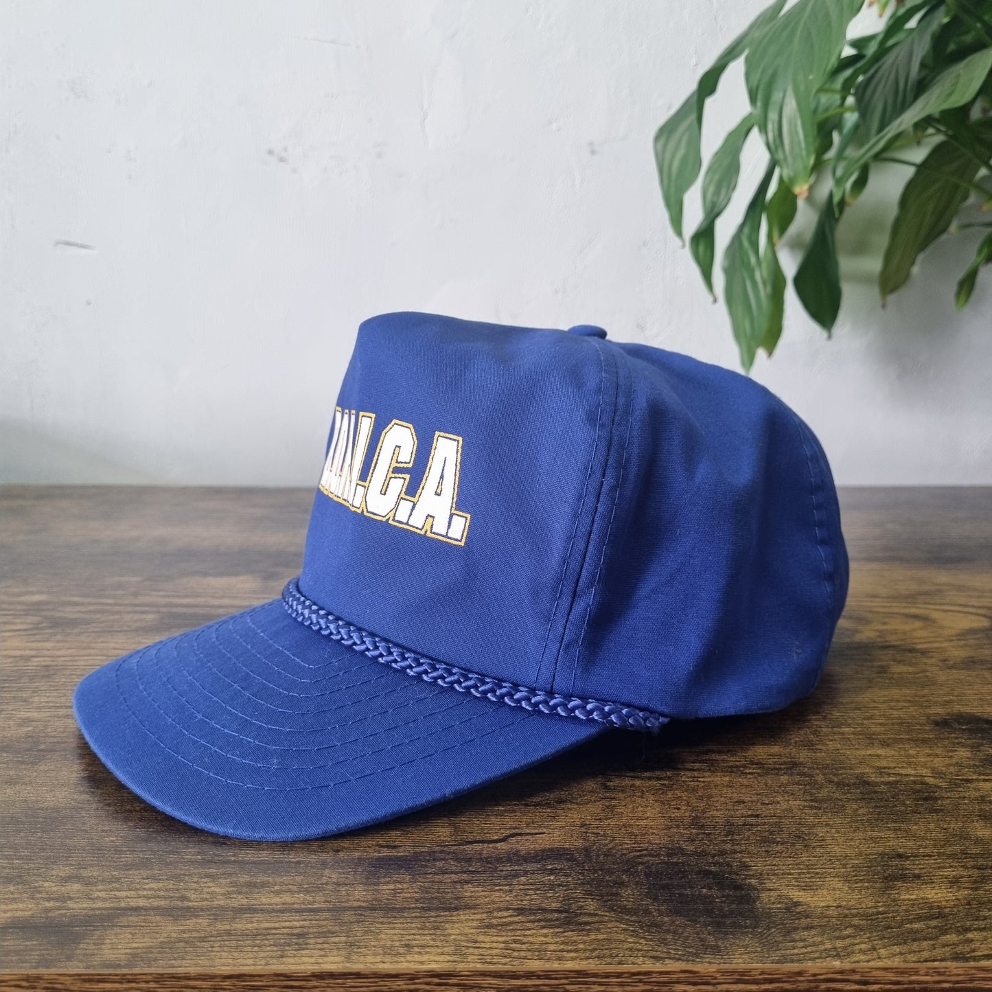 Vintage American Trucker Hat Snapback cap one size adjustable blue
