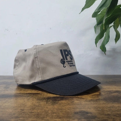 Vintage American Baseball Hat Snapback cap one size adjustable beige black industrial process system