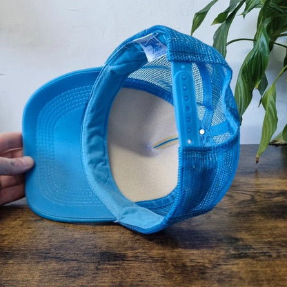 Vintage American Trucker Hat Snapback cap one size adjustable blue bros auction service
