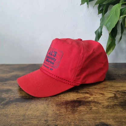 Vintage American Trucker Hat Snapback cap one size adjustable red Al's Marine
