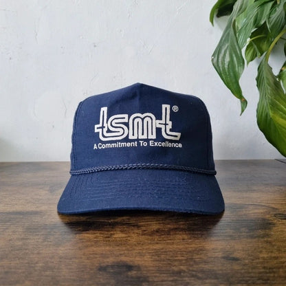Vintage American Trucker Hat Snapback cap one size adjustable tsmt navy