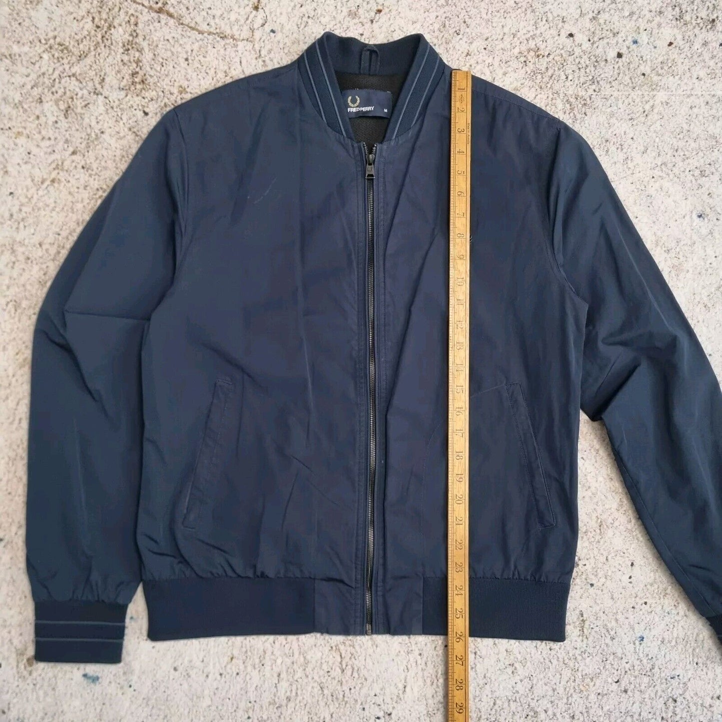 Fred Perry Bomber Jacket - M- Navy Blue