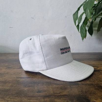 Vintage American Trucker Hat Snapback cap one size white Ingersoll-Rand Genuine Parts