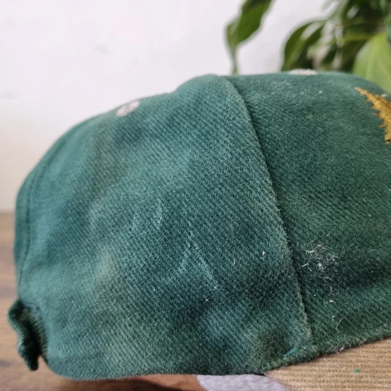Vintage American Baseball Hat Snapback cap one size green beige cozy cove kentucky lake