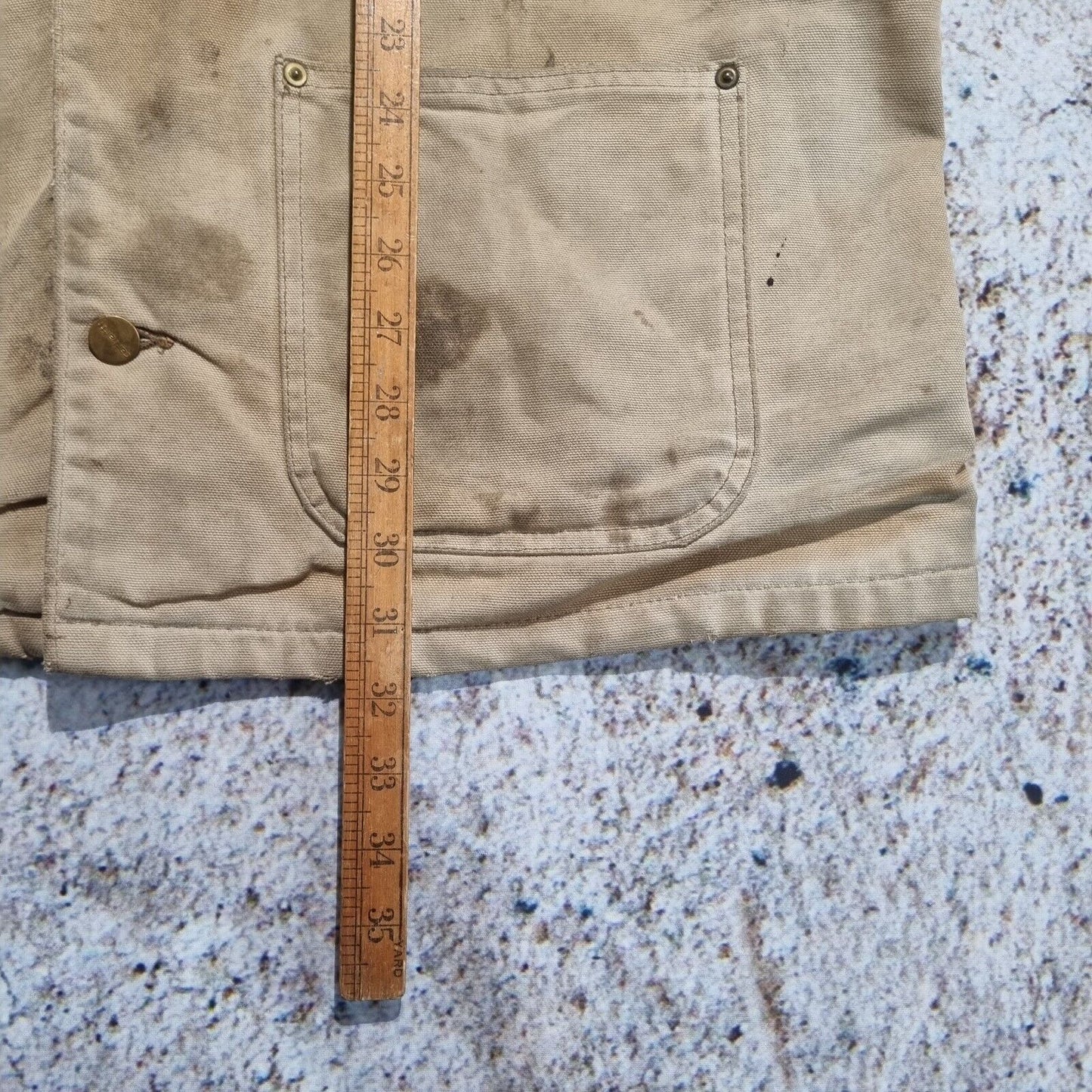 Carhartt Michigan Jacket Blanket Lined Beige Brown Men's Size 44 Tall Large