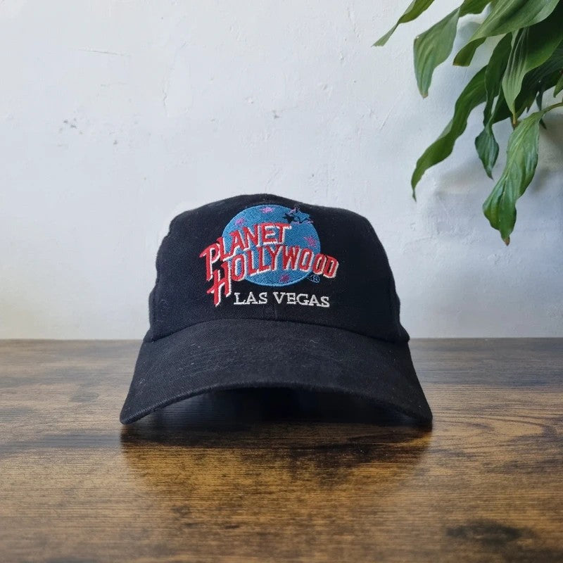 Vintage American Baseball Hat Snapback cap one size black planet Hollywood las vegas