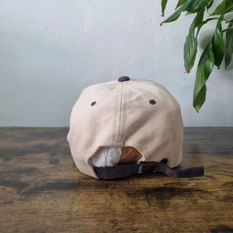 Vintage American baseball Hat Snapback cap one size adjustable community first bank beige brown
