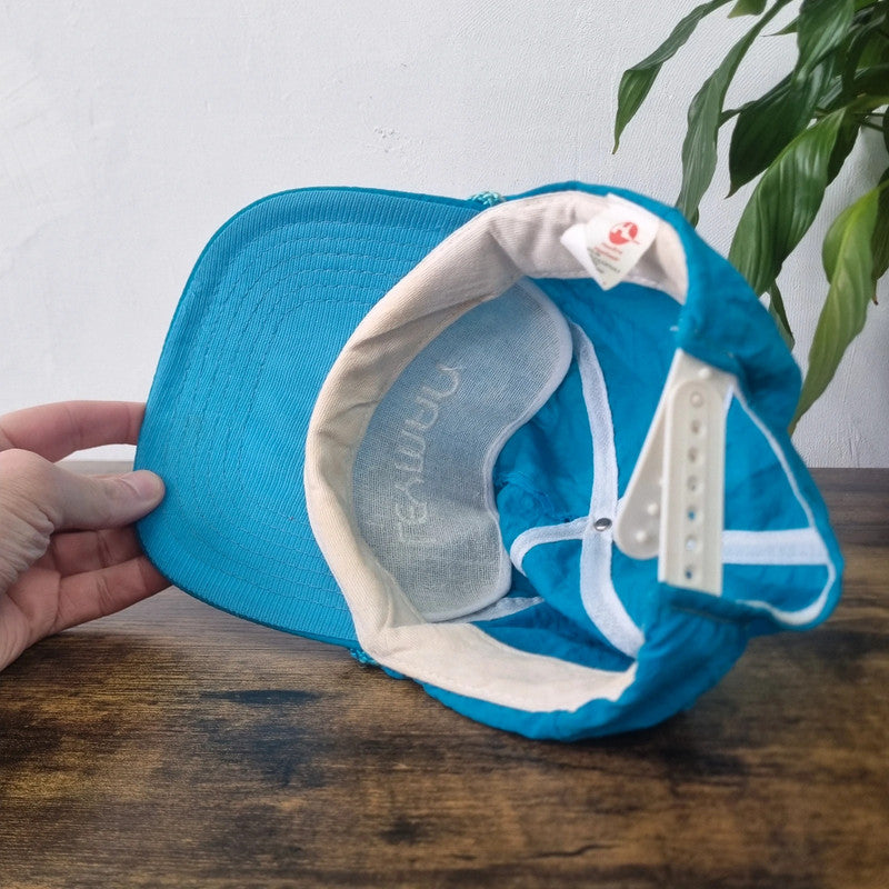 Vintage American Trucker Hat Snapback cap one size adjustable blue turquoise leyman