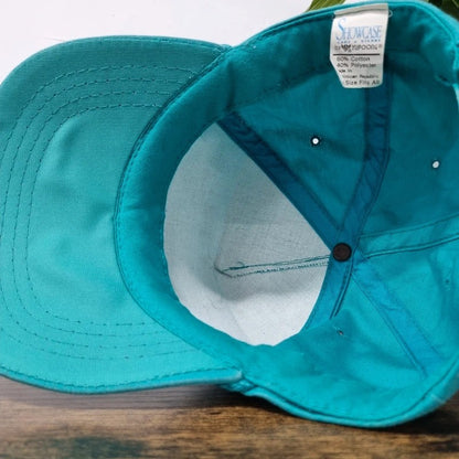 Vintage American Trucker Hat Snapback cap one size adjustable green broken wall construction