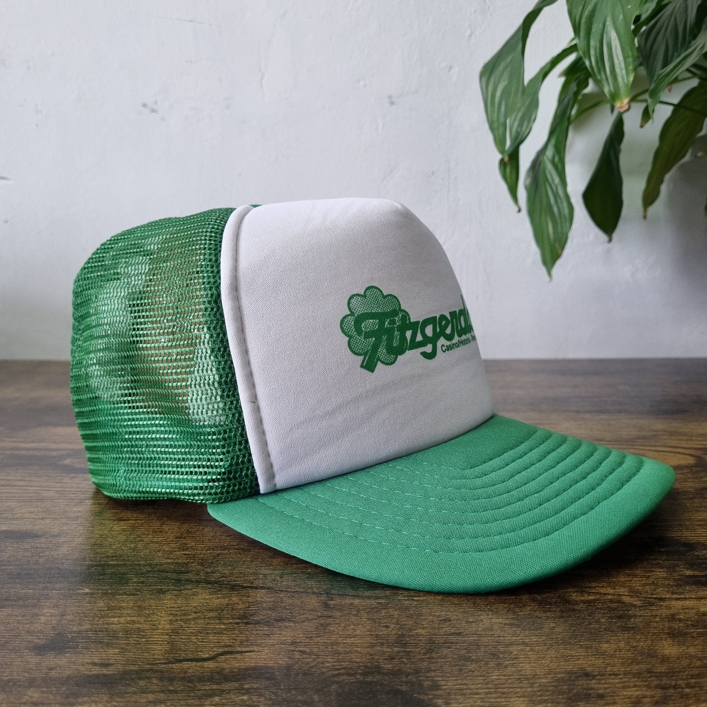 Vintage American Trucker Hat Snapback cap one size green Fitzgeralds casino